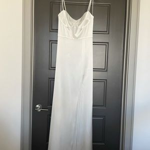 Allen Schwartz long bustier white dress